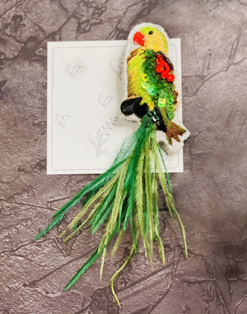 
Tittle ”Parrots” ,Technique: Embroidery, 2021