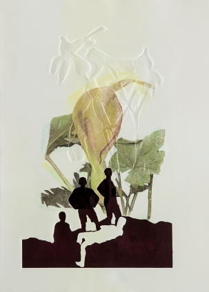 The Green Dead, Technique: Mix, lino cut & chin cole, Size: 49.5*35, 2015